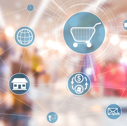 A digital representation of retail ERP software solutions