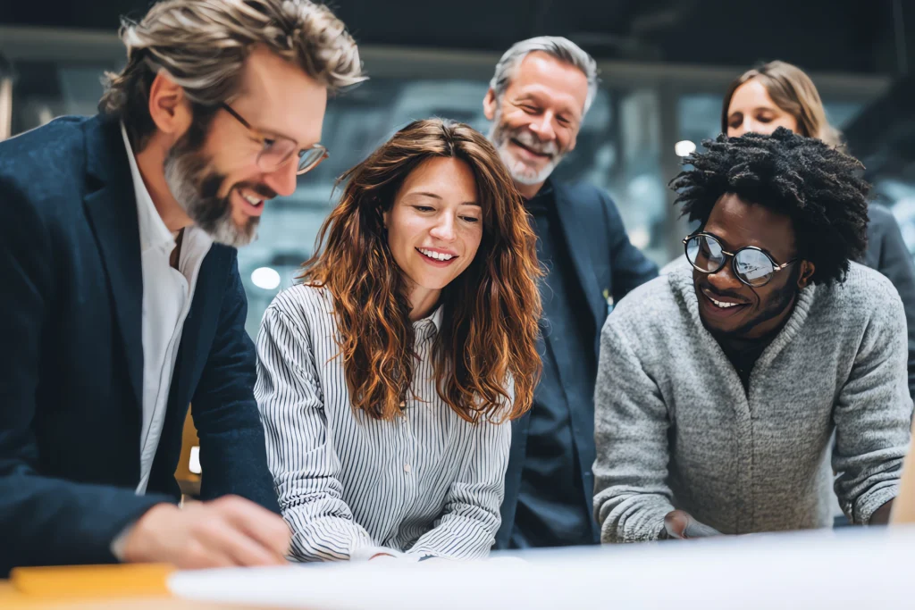 a group of people working together to streamline core business processes